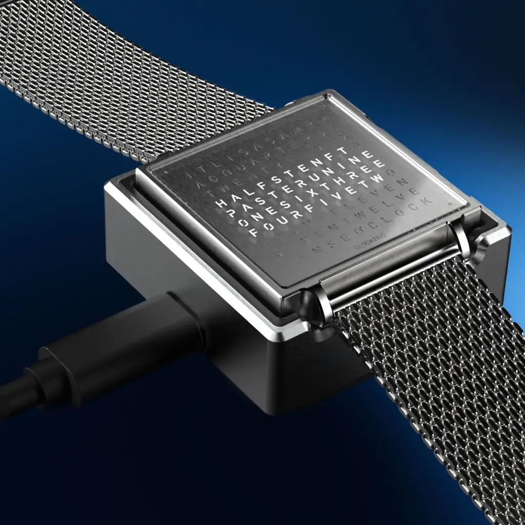 QLOCKTWO W FINE STEEL Box Content wrist watch luxury word clock