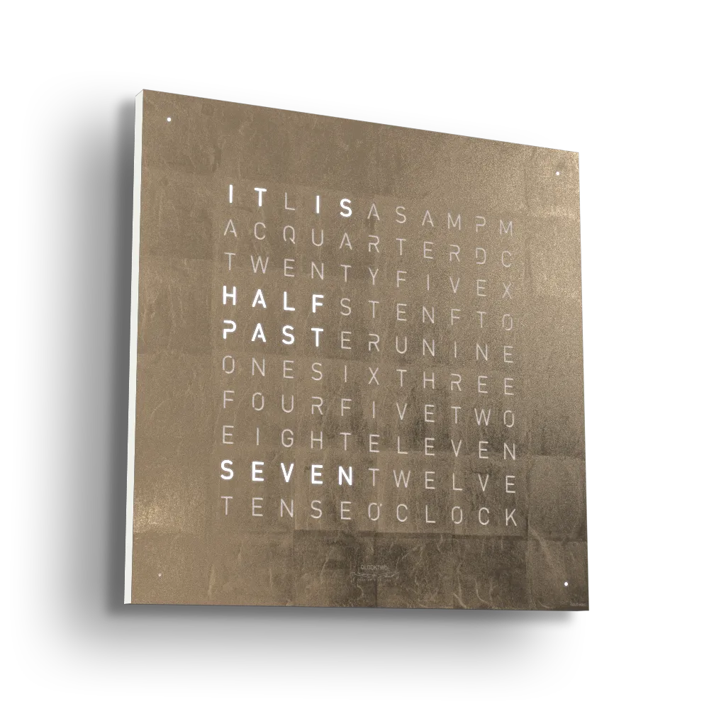 QLOCKTWO EARTH 45 UNIVERSE EDITION MOON GOLD, Englisch.