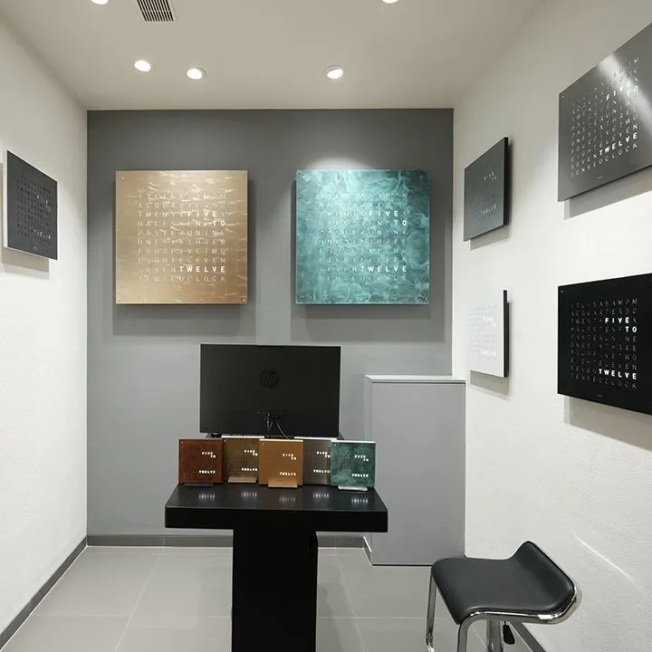 Qlocktwo bangalore flagship store outside earth 90 vintage copper and earth 90 moon gold